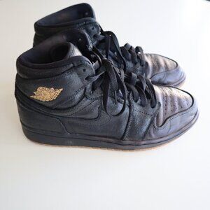 Air Jordan 1 Retro High OG Sneakers Black Men's Basketball Shoes Size 10
